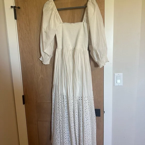 Free People perfect storm Cream Long Sleeve Eyelet Dress - Picture 4 of 4